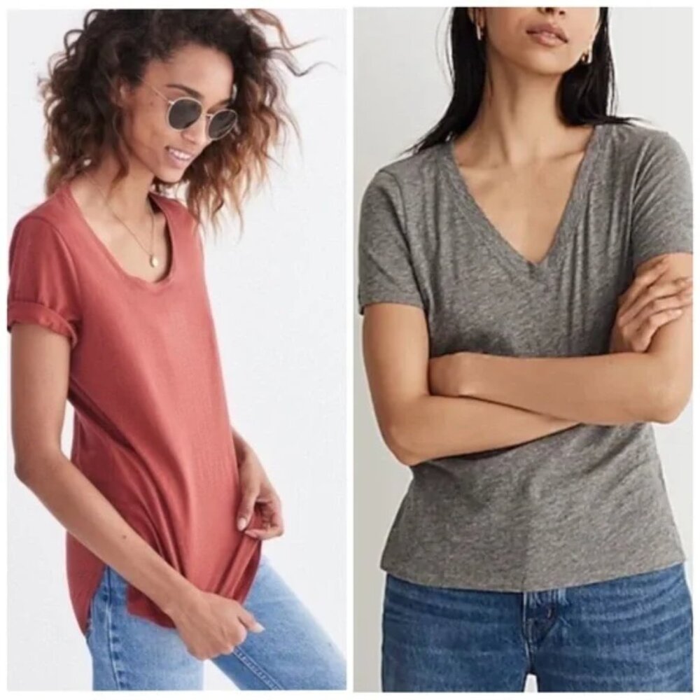 Bundle of 2 Madewell Size Small T-shirts in Orange & Grey